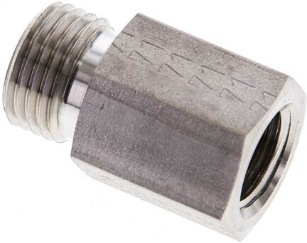 Złączka hydrauliczna prosta, pierścieniowa G 1/4"-10 L (M16x1,5), stal nierdzewna