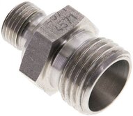 Złączka hydrauliczna prosta, uszczelnienie elastomerowe, gwint G 1/8"-10 L (M16x1,5), z podkładką, stal nierdzewna