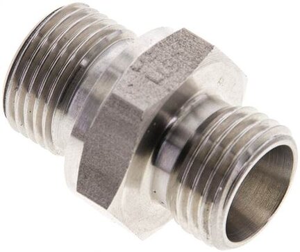 Złączka hydrauliczna prosta, gwint G 3/8"-10 L (M16x1,5), stal nierdzewna