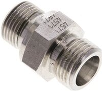 Złączka hydrauliczna prosta, uszczelnienie elastomerowe, gwint G 3/8"-10 S (M18x1,5), z podkładką, stal nierdzewna
