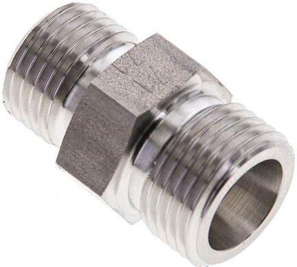 Złączka hydrauliczna prosta, redukcyjna, 10 S (M18x1,5)-8 S (M16x1,5), stal nierdzewna