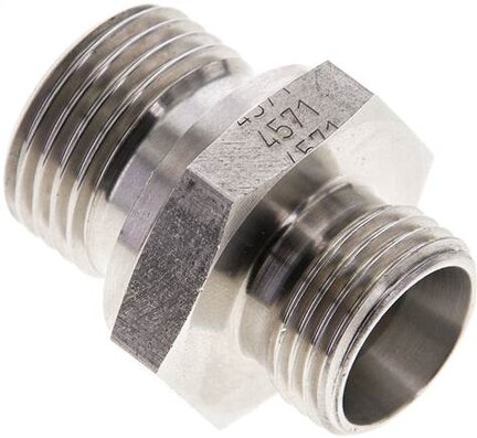 Złączka hydrauliczna prosta, gwint G 1/2"-12 L (M18x1,5), stal nierdzewna