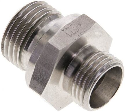 Złączka hydrauliczna prosta, uszczelnienie elastomerowe, gwint G 1/2"-12 L (M18x1,5), z podkładką, stal nierdzewna