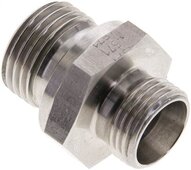 Złączka hydrauliczna prosta, uszczelnienie elastomerowe, gwint G 1/2"-12 L (M18x1,5), z podkładką, stal nierdzewna