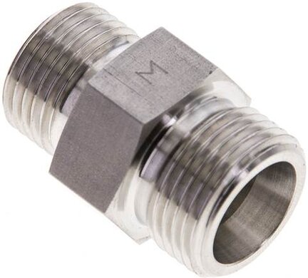 Złączka hydrauliczna prosta, redukcyjna, 12 S (M20x1,5)-10 S (M18x1,5), stal nierdzewna