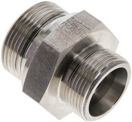 Złączka hydrauliczna prosta, uszczelnienie elastomerowe, gwint G 1-1/4"-25 S (M36x2), z podkładką, stal nierdzewna