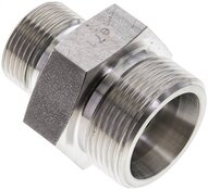 Złączka hydrauliczna prosta, uszczelnienie elastomerowe, gwint G 3/4"-25 S (M36x2), z podkładką, stal nierdzewna
