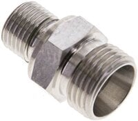 Złączka hydrauliczna prosta, uszczelnienie elastomerowe, gwint G 1/4"-12 L (M18x1,5), z podkładką, stal nierdzewna