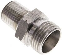 Złączka prosta hydrauliczna, gwint NPT 1/4"-12 L (M18x1,5), stal nierdzewna