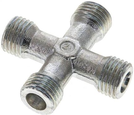 Czwórnik hydrauliczny, gwintowany, 6 S (M14x1,5), stal ocynkowana