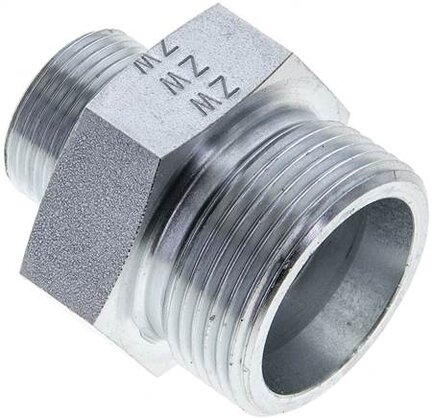 Złączka hydrauliczna prosta, redukcyjna, 25 S (M36x2)-16 S (M24x1,5), stal ocynkowana