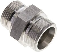 Złączka hydrauliczna prosta, uszczelnienie elastomerowe, gwint G 1"-25 S (M36x2), z podkładką, stal nierdzewna