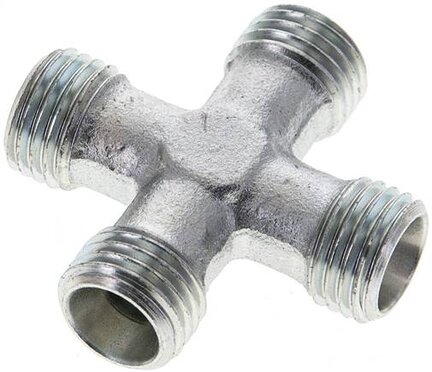 Czwórnik hydrauliczny, gwintowany, 8 L (M14x1,5), stal ocynkowana