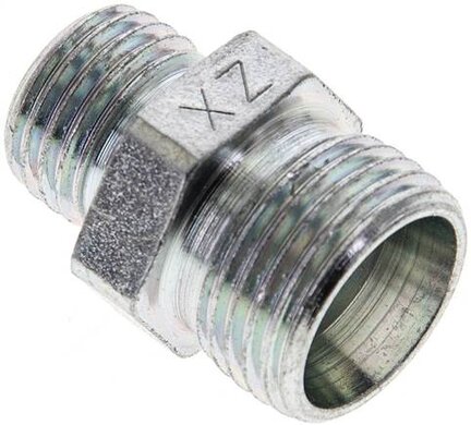 Złączka hydrauliczna prosta, redukcyjna, 12 L (M18x1,5)-8 L (M14x1,5), stal ocynkowana