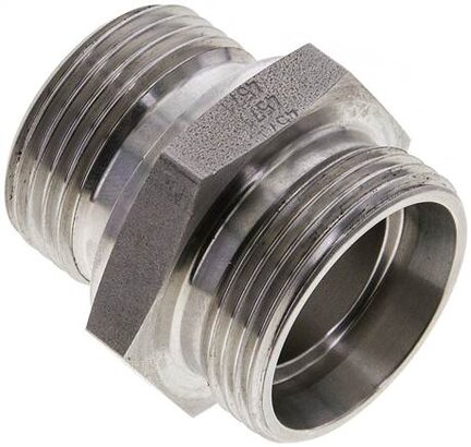 Złączka hydrauliczna prosta, gwint G 1"-28 L (M36x2), stal nierdzewna