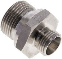 Złączka hydrauliczna prosta, uszczelnienie elastomerowe, gwint G 3/4"-12 L (M18x1,5), z podkładką, stal nierdzewna