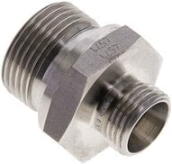 Złączka hydrauliczna prosta, uszczelnienie elastomerowe, gwint G 3/4"-12 L (M18x1,5), z podkładką, stal nierdzewna