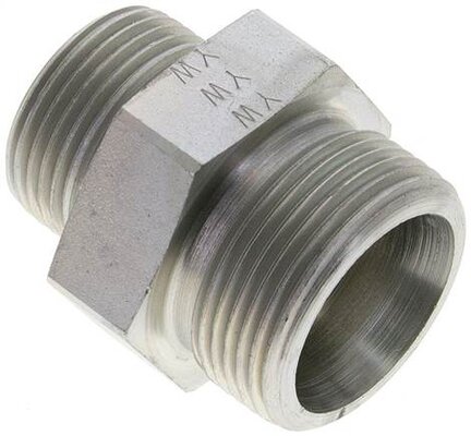 Złączka hydrauliczna prosta, redukcyjna, 25 S (M36x2)-20 S (M30x2), stal ocynkowana