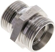 Złączka hydrauliczna prosta, uszczelnienie elastomerowe, gwint G 1"-28 L (M36x2), z podkładką, stal nierdzewna