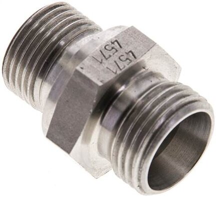 Złączka hydrauliczna prosta, gwint G 3/8"-12 L (M18x1,5), stal nierdzewna