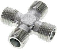 Czwórnik hydrauliczny, gwintowany, 8 S (M16x1,5), stal ocynkowana