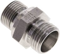 Złączka hydrauliczna prosta, uszczelnienie elastomerowe, gwint G 3/8"-12 L (M18x1,5), z podkładką, stal nierdzewna