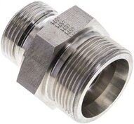 Złączka hydrauliczna prosta, uszczelnienie elastomerowe, gwint G 1"-30 S (M42x2), z podkładką, stal nierdzewna