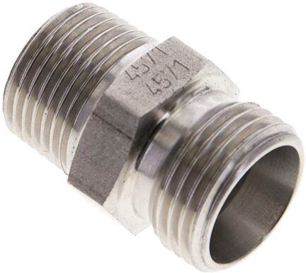 Złączka hydrauliczna prosta, gwint R 3/8"-12 L (M18x1,5), stal nierdzewna