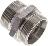Złączka hydrauliczna prosta, gwint M 42x2-35 L (M45x2), stal nierdzewna