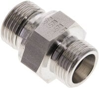 Złączka hydrauliczna prosta, uszczelnienie elastomerowe, gwint G 1/2"-12 S (M20x1,5), z podkładką, stal nierdzewna