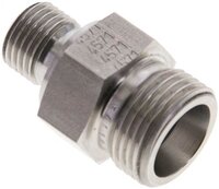 Złączka hydrauliczna prosta, uszczelnienie elastomerowe, gwint G 1/4"-12 S (M20x1,5), z podkładką, stal nierdzewna