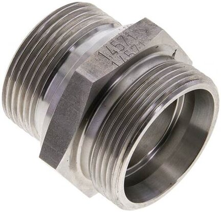 Złączka hydrauliczna prosta, gwint G 1-1/4"-35 L (M45x2), stal nierdzewna