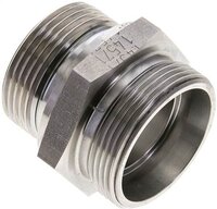 Złączka hydrauliczna prosta, uszczelnienie elastomerowe, gwint G 1-1/4"-35 L (M45x2), z podkładką, stal nierdzewna