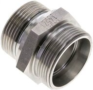 Złączka hydrauliczna prosta, uszczelnienie elastomerowe, gwint G 1-1/4"-35 L (M45x2), z podkładką, stal nierdzewna