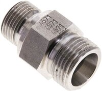 Złączka hydrauliczna prosta, uszczelnienie elastomerowe, gwint G 3/8"-12 S (M20x1,5), z podkładką, stal nierdzewna