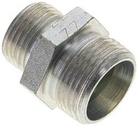 Złączka hydrauliczna prosta, redukcyjna, 15 L (M22x1,5)-12 L (M18x1,5), stal ocynkowana