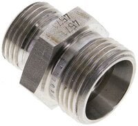 Złączka hydrauliczna prosta, redukcyjna, 15 L (M22x1,5)-12 L (M18x1,5), stal nierdzewna