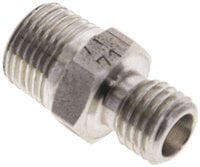 Złączka hydrauliczna prosta, gwint R 1/8"-4 LL (M8x1), stal nierdzewna