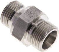 Złączka hydrauliczna prosta, uszczelnienie elastomerowe, gwint G 1/2"-14 S (M22x1,5), z podkładką, stal nierdzewna