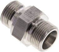 Złączka hydrauliczna prosta, uszczelnienie elastomerowe, gwint G 1/2"-14 S (M22x1,5), z podkładką, stal nierdzewna