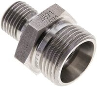 Złączka hydrauliczna prosta, uszczelnienie elastomerowe, gwint G 1/4"-15 L (M22x1,5), z podkładką, stal nierdzewna