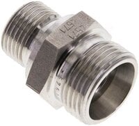 Złączka hydrauliczna prosta, gwint G 3/8"-15 L (M22x1,5), stal nierdzewna