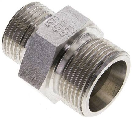 Złączka hydrauliczna prosta, redukcyjna, 16 S (M24x1,5)-12 S (M20x1,5), stal nierdzewna