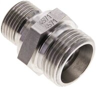 Złączka hydrauliczna prosta, uszczelnienie elastomerowe, gwint G 3/8"-15 L (M22x1,5), z podkładką, stal nierdzewna