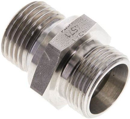 Złączka hydrauliczna prosta, gwint G 1/2"-15 L (M22x1,5), stal nierdzewna