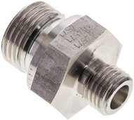 Złączka hydrauliczna prosta, uszczelnienie elastomerowe, gwint G 1/2"-6 S (M14x1,5), z podkładką, stal nierdzewna