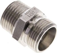 Złączka hydrauliczna prosta, gwint R 1/2"-15 L (M22x1,5), stal nierdzewna