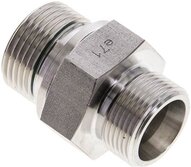 Złączka hydrauliczna prosta, uszczelnienie elastomerowe, gwint G 3/4"-16 S (M24x1,5), z podkładką, stal nierdzewna