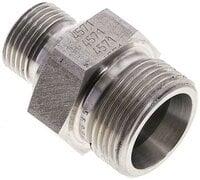 Złączka hydrauliczna prosta, uszczelnienie elastomerowe, gwint G 3/8"-16 S (M24x1,5), z podkładką, stal nierdzewna