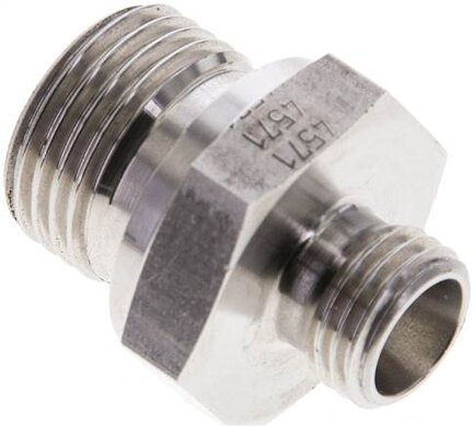 Złączka hydrauliczna prosta, gwint G 1/2"-8 L (M14x1,5), stal nierdzewna